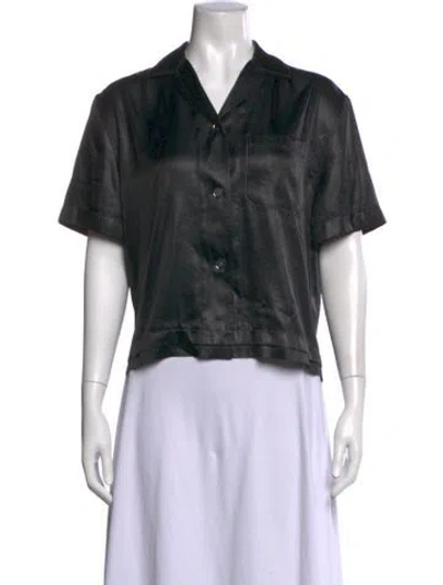 Pre-owned Acne Studios Short Sleeve Button-up Top In Black