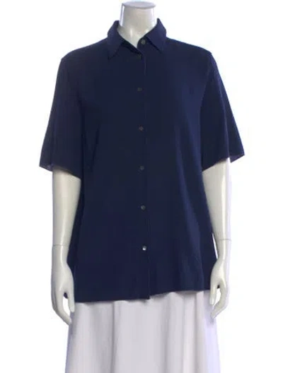 Pre-owned Acne Studios Short Sleeve Button-up Top In Blue