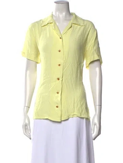 Pre-owned Acne Studios Short Sleeve Button-up Top In Green