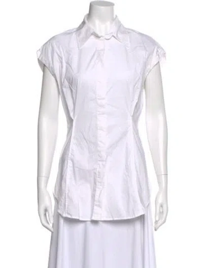 Pre-owned Acne Studios Short Sleeve Button-up Top In White