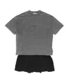 Acne Studios Graphic-print T-shirt Dress In Gray