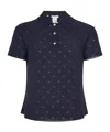 Acne Studios Polka Dot Polo Polo Shirt Blue In Navy Blue/white