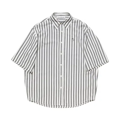 Pre-owned Acne Studios Short-sleeve Striped Shirt 'black/white' | Men's Size 48