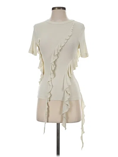 Pre-owned Acne Studios Short Sleeve Top Ivory Mock Neckline Tops