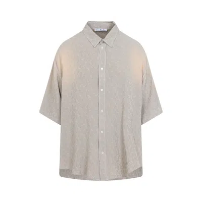 Acne Studios Short-sleeve Viscose Shirt With Classic Collar And Button-down Front In Multi