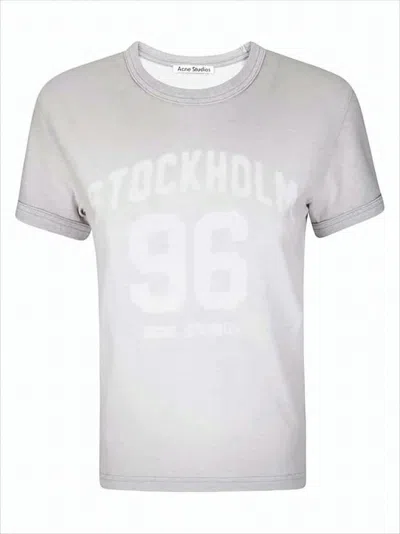 ACNE STUDIOS SHORT-SLEEVED CREW NECK T-SHIRT WITH FADED GRAPHIC PRINT