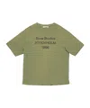 Acne Studios Exford Distressed Logo-print Cotton-jersey T-shirt In Green
