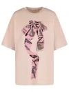 Acne Studios Crew Neck Graphic Print Oversized T-shirt In Pink