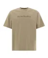 Acne Studios Logo Studded Crewneck T-shirt In Nude