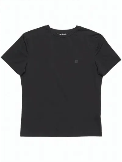 Acne Studios Short-sleeved T-shirt With Minimalistic Face Design In Black