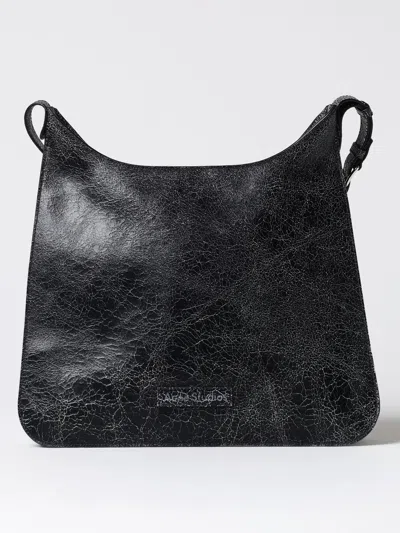 Acne Studios Leather Shoulder Bag In Black