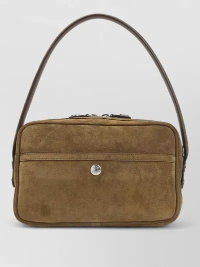 Acne Studios Shoulder Bag Adjustable Strap Metal Hardware Suede
