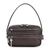 Acne Studios Chocolate Leather Shoulder Bag Keychain Detail In Brown