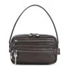 Acne Studios Chocolate Leather Shoulder Bag Keychain Detail In Brown