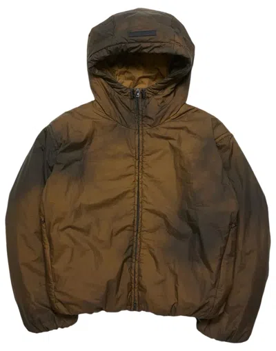 Acne Studios Hooded Puffer Jacket In Brown