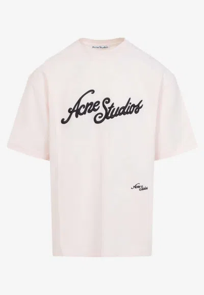 Acne Studios Signature Logo T-shirt In Pink