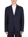 Acne Studios Signature Wool Jacket With Notched Lapels In Blue