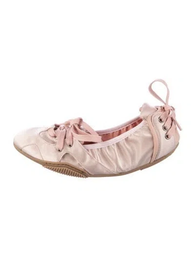 Pre-owned Acne Studios Silk Ballet Flats In Pink