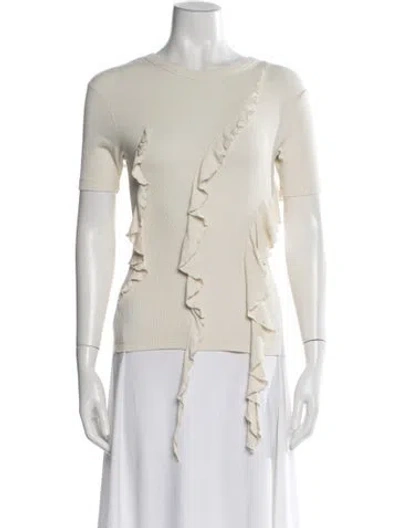 Pre-owned Acne Studios Silk Bateau Neckline Sweater W/ Tags In White