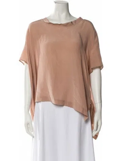 Pre-owned Acne Studios Silk Bateau Neckline T-shirt In Neutral
