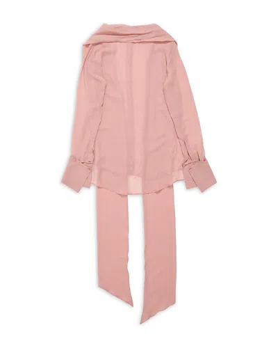 Acne Studios Silk Button Up Shirt In Pink