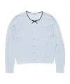 Acne Studios Kween Silk Wool Cardigan In Blue