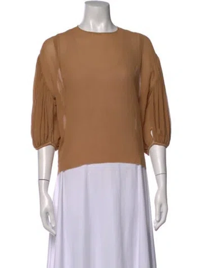 Pre-owned Acne Studios Silk Crew Neck Top In Neutrals