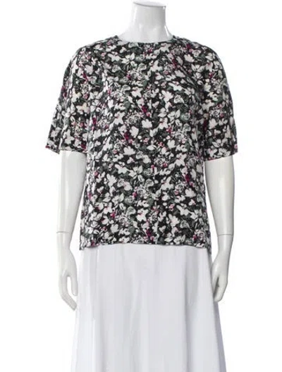 Pre-owned Acne Studios Silk Floral Print Top In Black