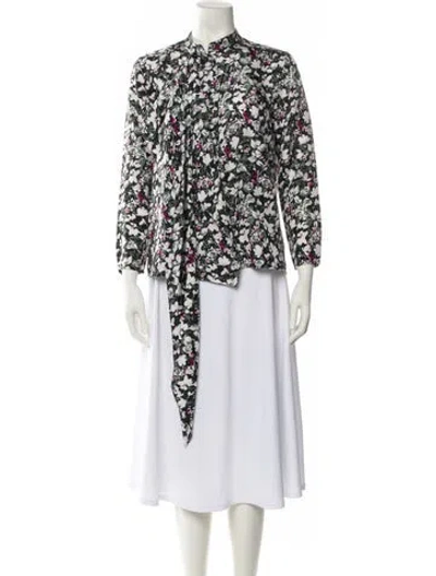 Pre-owned Acne Studios Silk Floral Print Tunic In Black