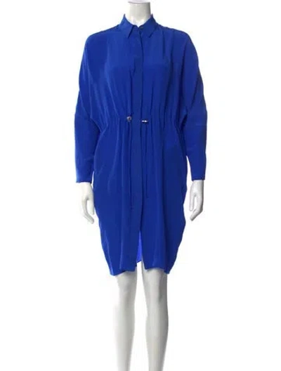 Pre-owned Acne Studios Silk Knee-length Dress In Blue