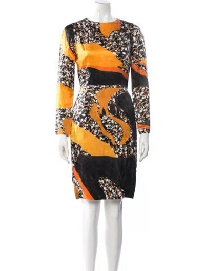 Pre-owned Acne Studios Silk Knee-length Dress In Green