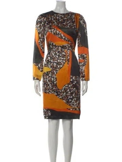 Pre-owned Acne Studios Silk Knee-length Dress In Green