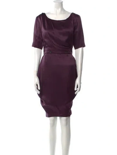 Pre-owned Acne Studios Silk Knee-length Dress In Purple