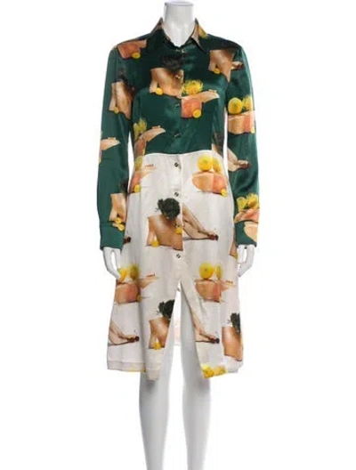 Pre-owned Acne Studios Silk Knee-length Dress In White