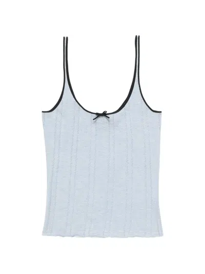 Acne Studios Silk Knit Tank Top In Blue