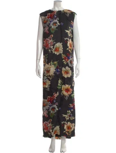 Pre-owned Acne Studios Silk Long Dress In Black