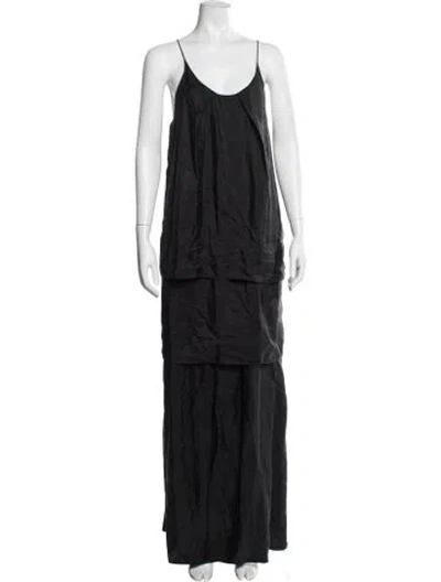 Pre-owned Acne Studios Silk Long Dress In Black