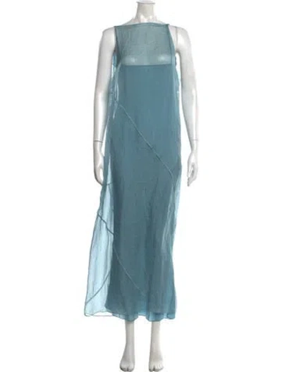 Pre-owned Acne Studios Silk Long Dress In Blue