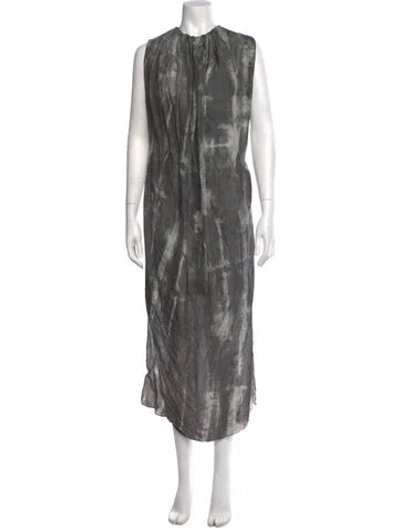 Pre-owned Acne Studios Silk Long Dress In Grey