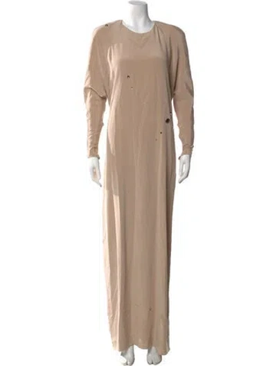 Pre-owned Acne Studios Silk Long Dress In Neutral