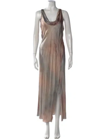 Pre-owned Acne Studios Silk Long Dress In Neutral