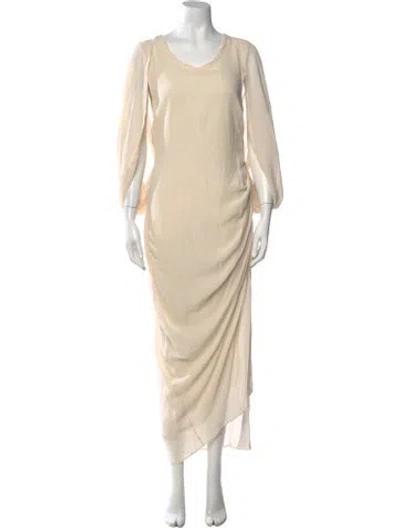 Pre-owned Acne Studios Silk Long Dress In Neutrals
