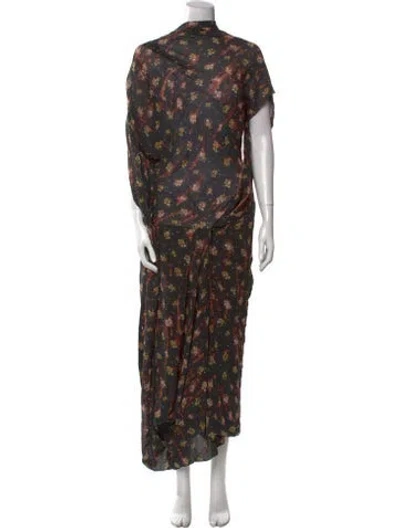 Pre-owned Acne Studios Silk Long Dress W/ Tags In Black