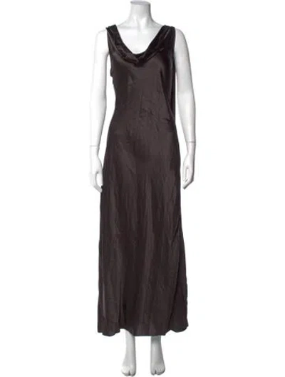 Pre-owned Acne Studios Silk Long Dress W/ Tags In Brown