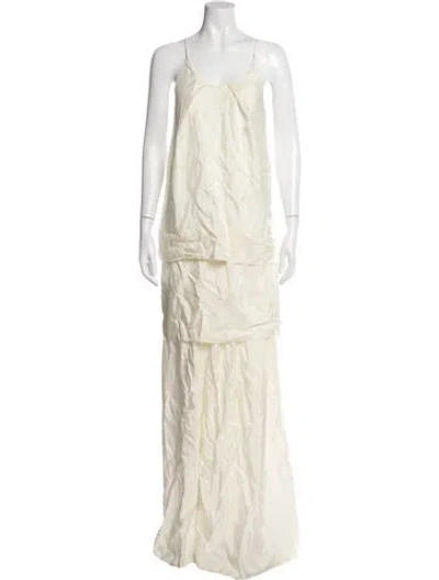 Pre-owned Acne Studios Silk Long Dress In White