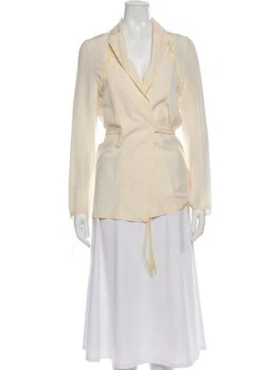 Pre-owned Acne Studios Silk Long Sleeve Top In Neutral