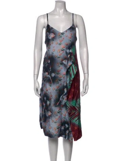 Pre-owned Acne Studios Silk Midi Length Dress In Blue