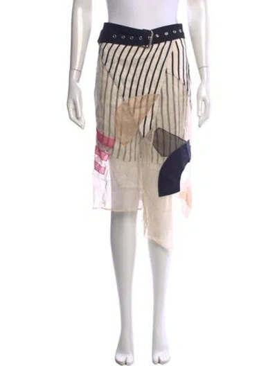 Pre-owned Acne Studios Silk Midi Length Skirt In Neutrals