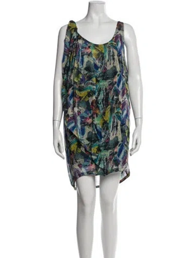 Pre-owned Acne Studios Silk Mini Dress In Blue