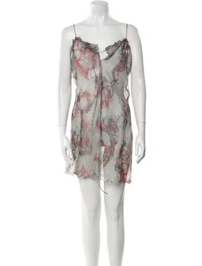 Pre-owned Acne Studios Silk Mini Dress In Gray